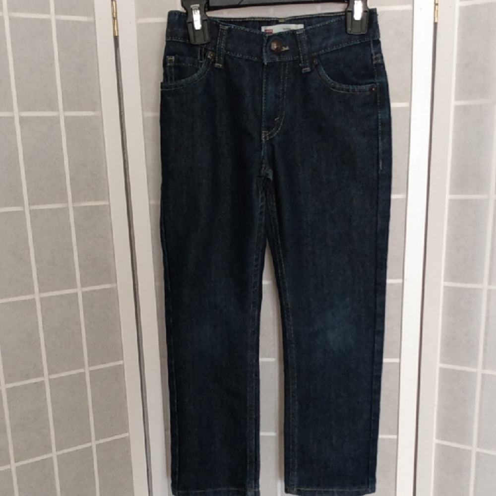 Kids Levi Strauss Dark Blue Jeans 7Reg (6-7 Years) Hook And Zip Fly Five‎ Pocket